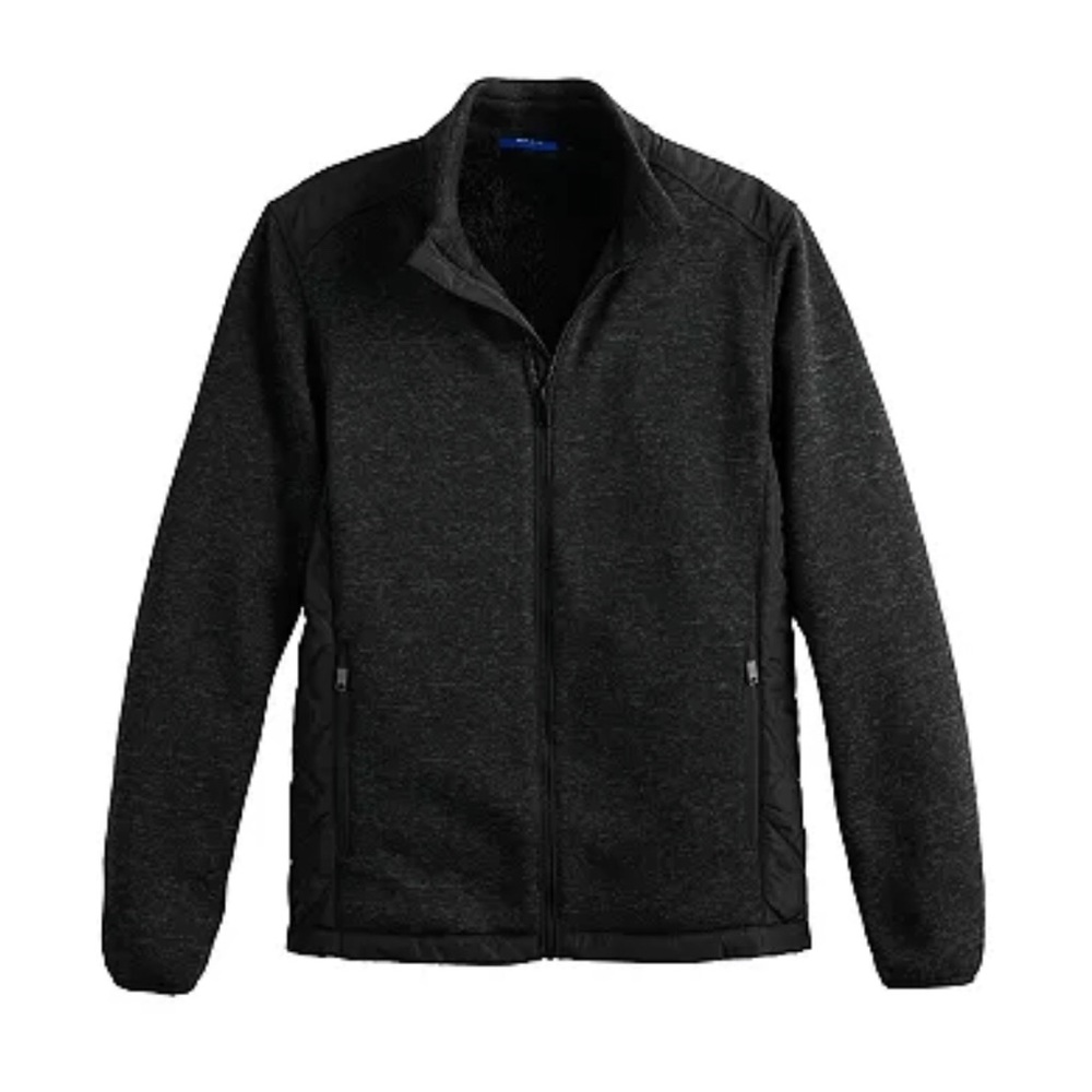 Apt. 9 Sweater Jacket Sherpa-Lined Fleece Men’s Size XXL Black NWT Nice!